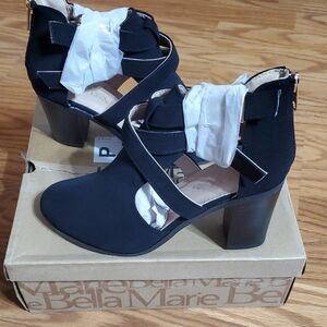 Bella Marie Black Heeled Boots for Women